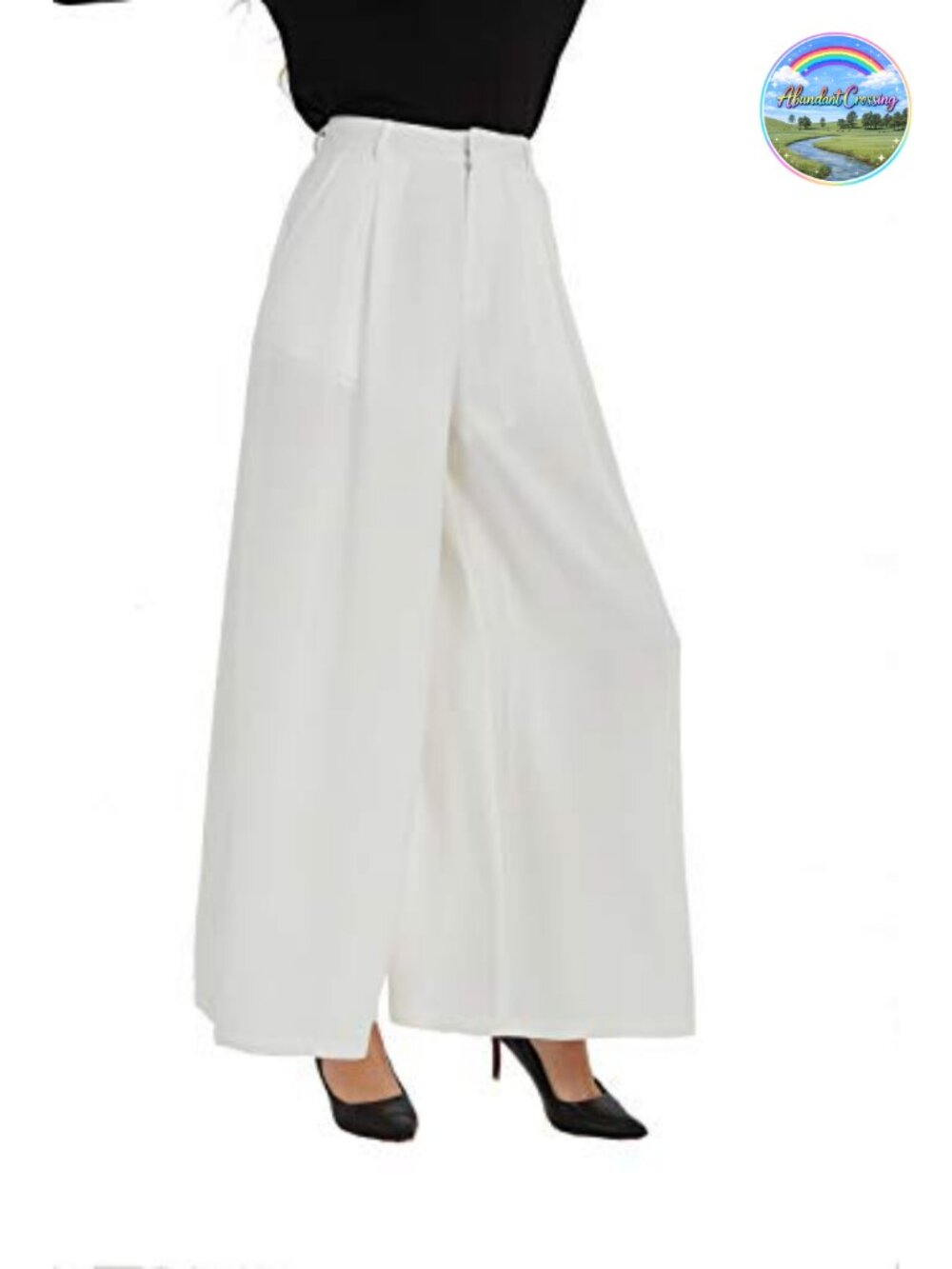 High Waist Wide Leg Pleated Palazzo Trousers Zig